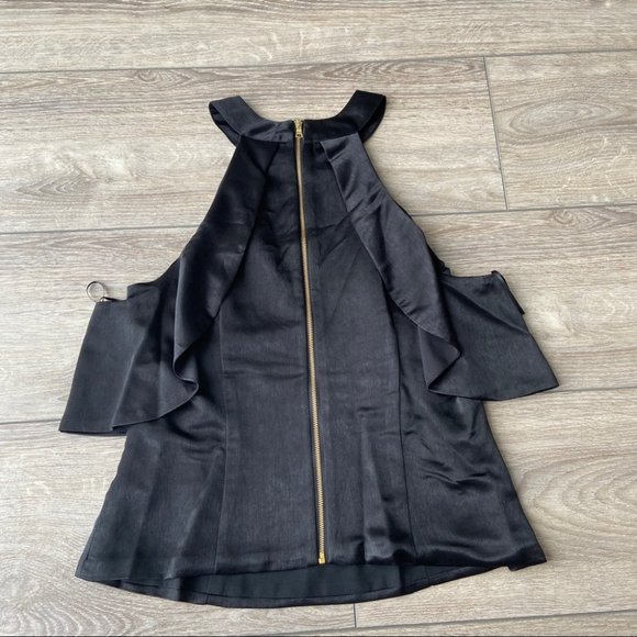 NWT NANETTE Lepore Satin Cold Shoulder Blouse - Picture 9 of 11